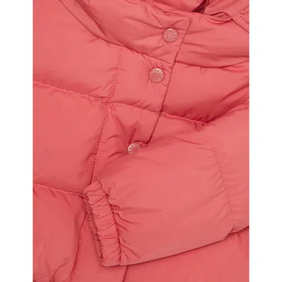 Moncler Dark Pink Laurie Hooded Shell-down Jacket 6 Months- In Pink