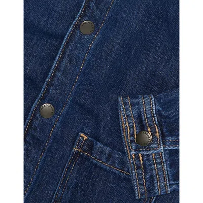 H&m Adorables Blue Dark Harlem Corduroy-collar Denim-blend Jacket 6 Month In Multi