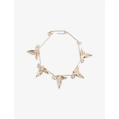 Erdem Womens Light Gold  Multi-flower Necklace In White