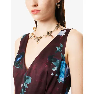 Erdem Womens Light Gold  Multi-flower Necklace In White
