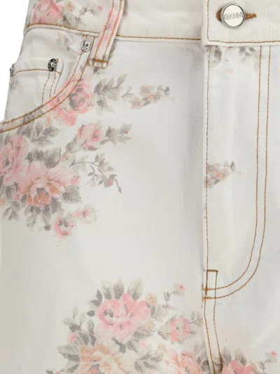 Ganni Flower Jeans In White
