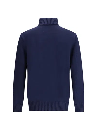Givenchy Turtleneck Sweater In Cotton With Paris Embroidery Clothing In Blue