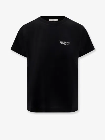 Givenchy Black Crewneck T-shirt With Logo Lettering On Front And Rear In Cotton Woman In Black