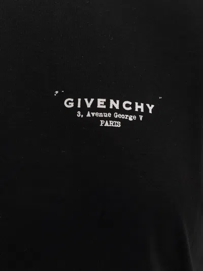 Givenchy Black Crewneck T-shirt With Logo Lettering On Front And Rear In Cotton Woman In Black