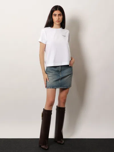 Givenchy White Cotton Jersey Crewneck T-shirt In Neutral