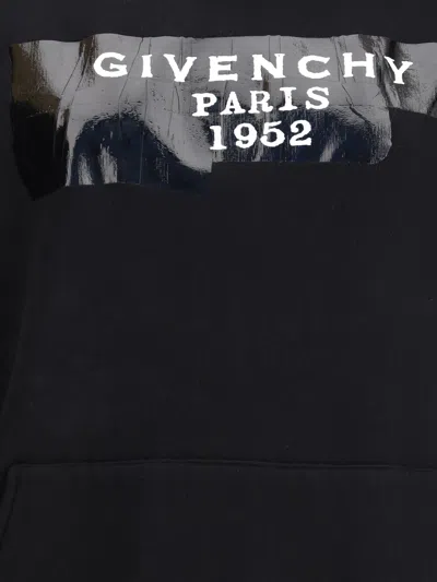 Givenchy Hooded Cotton Sweatshirt Featuring Kangaroo Pocket In Black