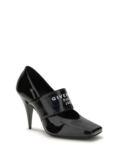 Givenchy Square Toe Patent Pumps In Black