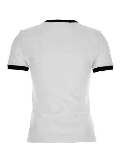 Givenchy Women White Crewneck T-shirt With Logo Lettering On The Front And 4g Logo On The Rear In Co In White