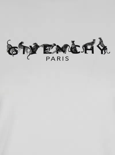 Givenchy Women White Crewneck T-shirt With Logo Lettering On The Front And 4g Logo On The Rear In Co In White