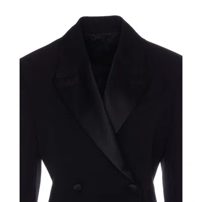 Givenchy Double-breasted Blazer With Pleated Back In Black