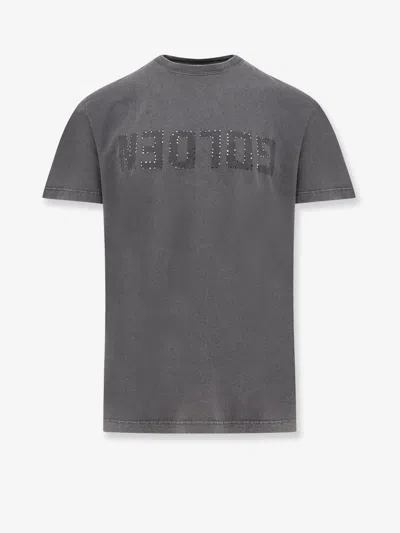 Golden Goose Anthracite Grey Vintage-effect T-shirt Men In Gray