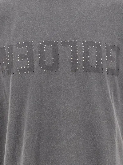 Golden Goose Anthracite Grey Vintage-effect T-shirt Men In Gray