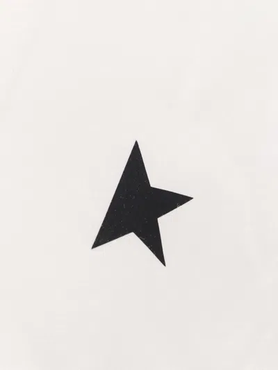 Golden Goose White T-shirt With Round Neck And One Star Logo Print On The Front In Cotton Man