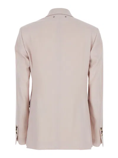 Golden Goose Light Pink Double-breasted Wool Jacket In Pink