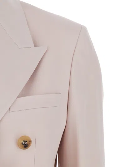 Golden Goose Light Pink Double-breasted Wool Jacket In Pink