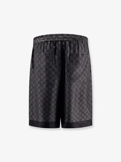 Gucci Gg Pattern Elasticated-waist Track Shorts In Black