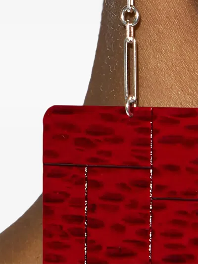 Isabel Marant Blacke Patterned Earrings In Red