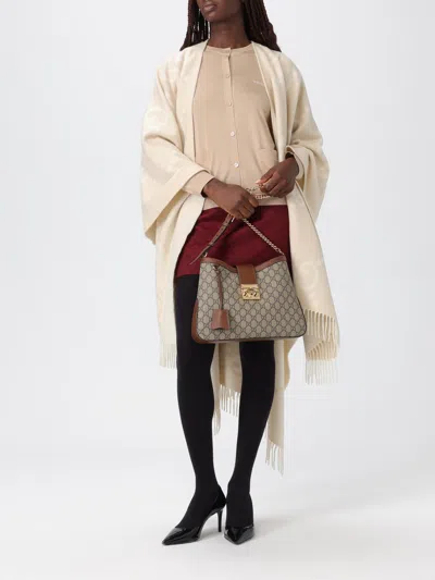 Gucci Luxe Ribbed Cashmere Cardigan Pockets In Brown