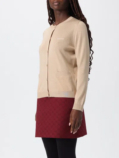 Gucci Luxe Ribbed Cashmere Cardigan Pockets In Brown