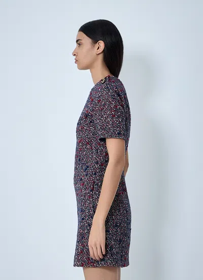 Gucci Textured Wool Dress Featuring Signature Buttons In Blue