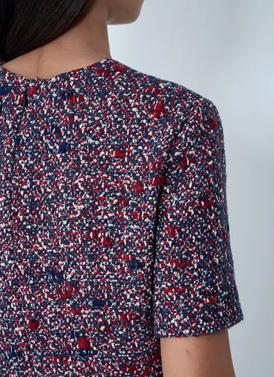 Gucci Textured Wool Dress Featuring Signature Buttons In Blue