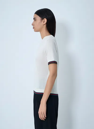 Gucci Women Extra Fine Cashmere-blend Top In White