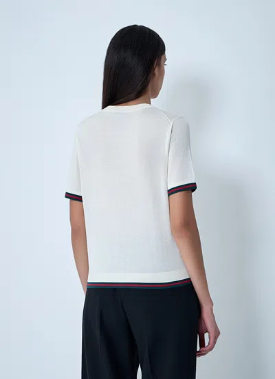 Gucci Women Extra Fine Cashmere-blend Top In White