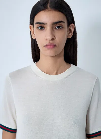 Gucci Women Extra Fine Cashmere-blend Top In White