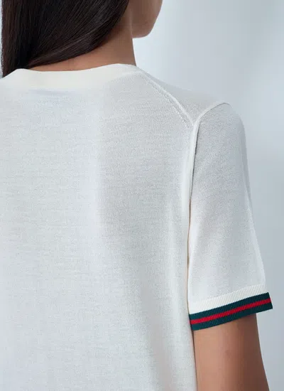 Gucci Women Extra Fine Cashmere-blend Top In White