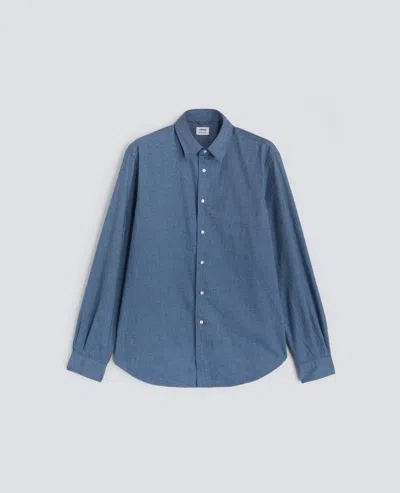 Aspesi Cotton Poplin Shirt With Breast Pocket In Blue