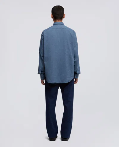 Aspesi Cotton Poplin Shirt With Breast Pocket In Blue