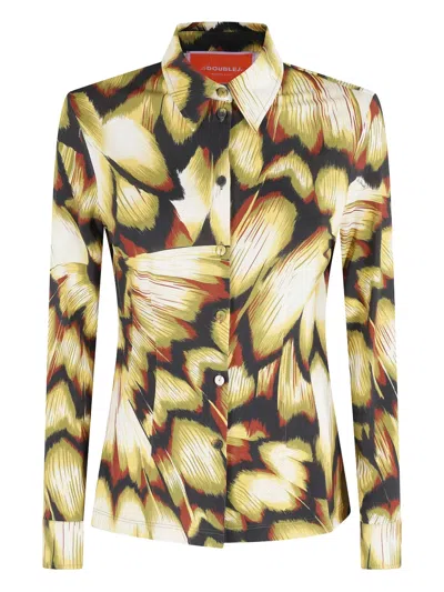 La Doublej Tailored Multicolored Abstract Print Shirt In Multi