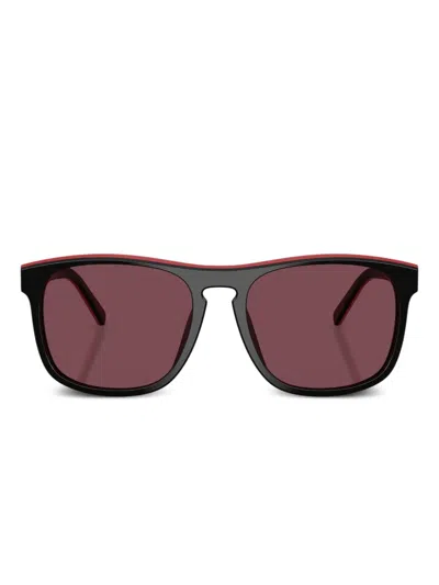 Scuderia Ferrari Contrast-border Square-frame Sunglasses In Brown