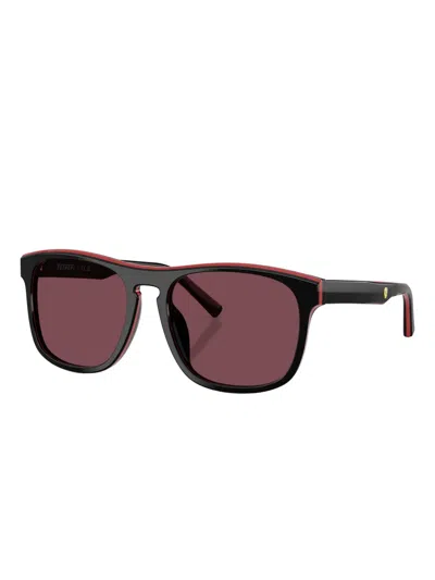 Scuderia Ferrari Contrast-border Square-frame Sunglasses In Brown