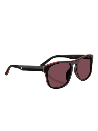 Scuderia Ferrari Contrast-border Square-frame Sunglasses In Brown