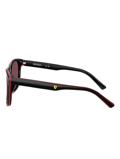 Scuderia Ferrari Contrast-border Square-frame Sunglasses In Brown