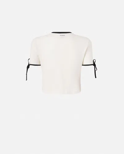 Pinko Cropped Love Birds T-shirt In Neutral