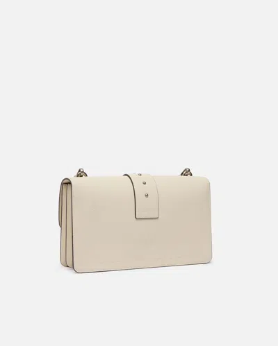 Pinko Love Bag One Medium Handbag In Leather In White