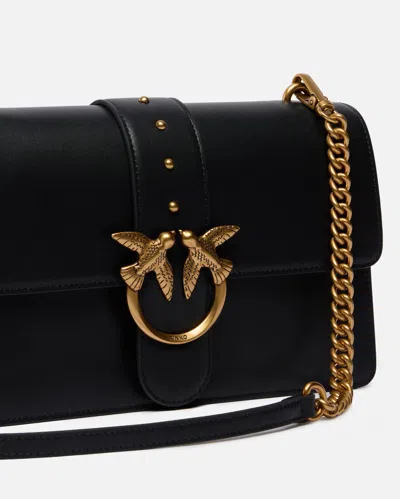 Pinko Love Bag One Medium Handbag In Leather In Black