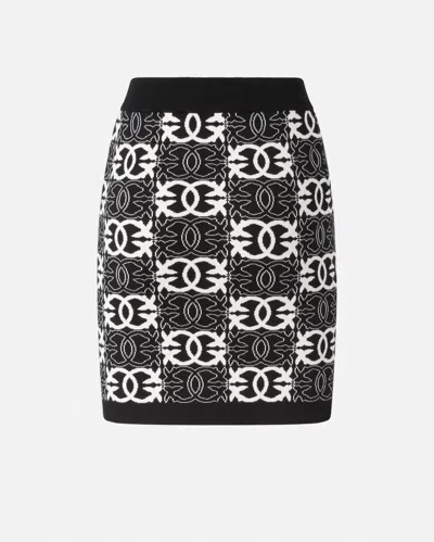 Pinko Jacquard Knit Mini Skirt In Black