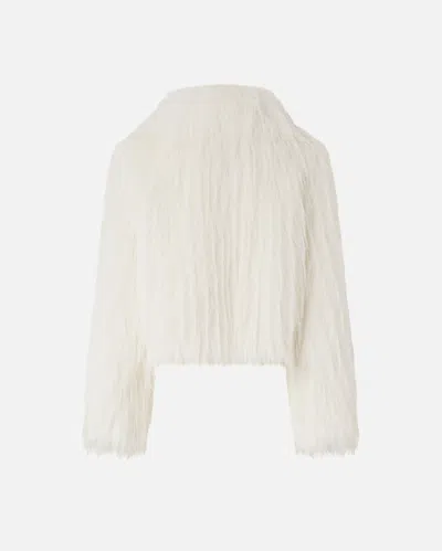 Pinko Fur-effect Pea Coat In White