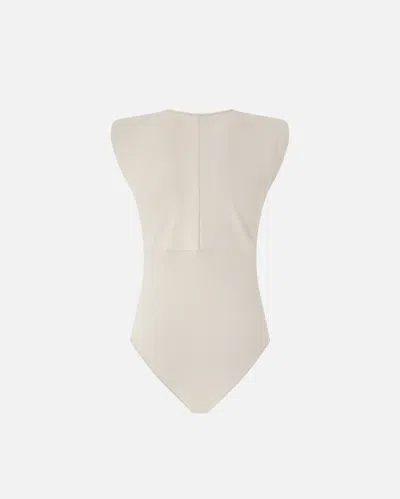 Pinko Run-resistant Bodysuit With Cut-out Detail In Gray