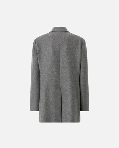 Pinko Double-breasted Wool Blend Jacket In Gray