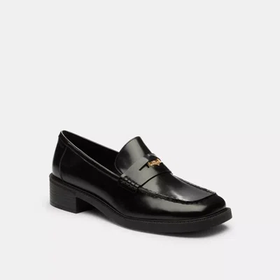 Coach Square Toe Loafer In Black