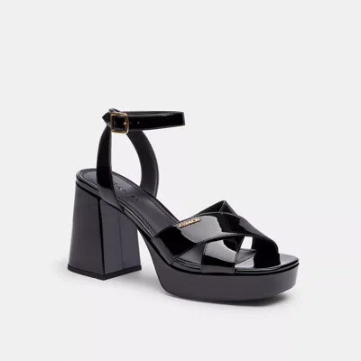 Coach Block Heel Sandal In Black