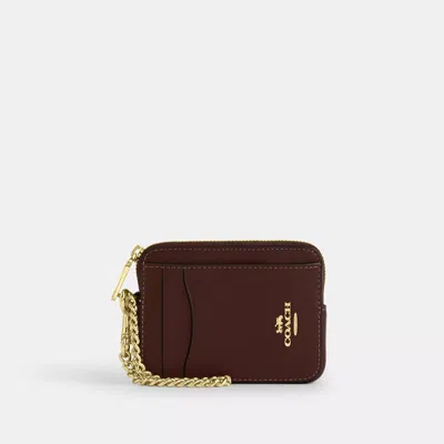 Coach Zip Card Case In Brown