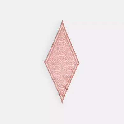 Coach Signature Silk Diamond Scarf In Pink