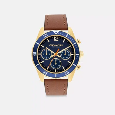 Coach Cole Chronograph Watch, 44 Mm In Brown