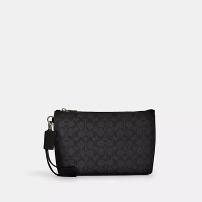 Coach Pouch In Signature Canvas In Black