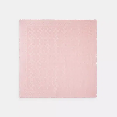 Coach Signature Oversized Square Scarf In Pink